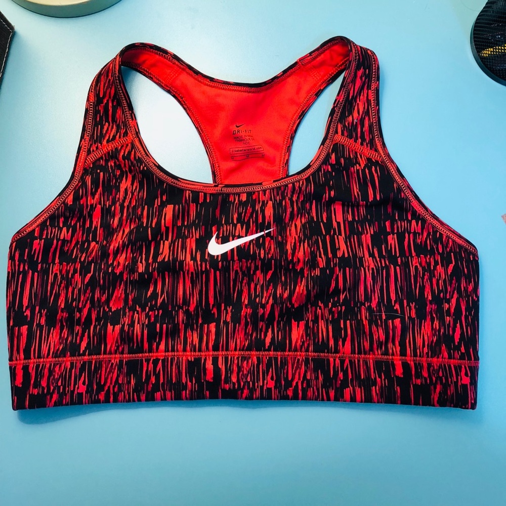 Nike Dri-Fit Red And Black Sports Bra